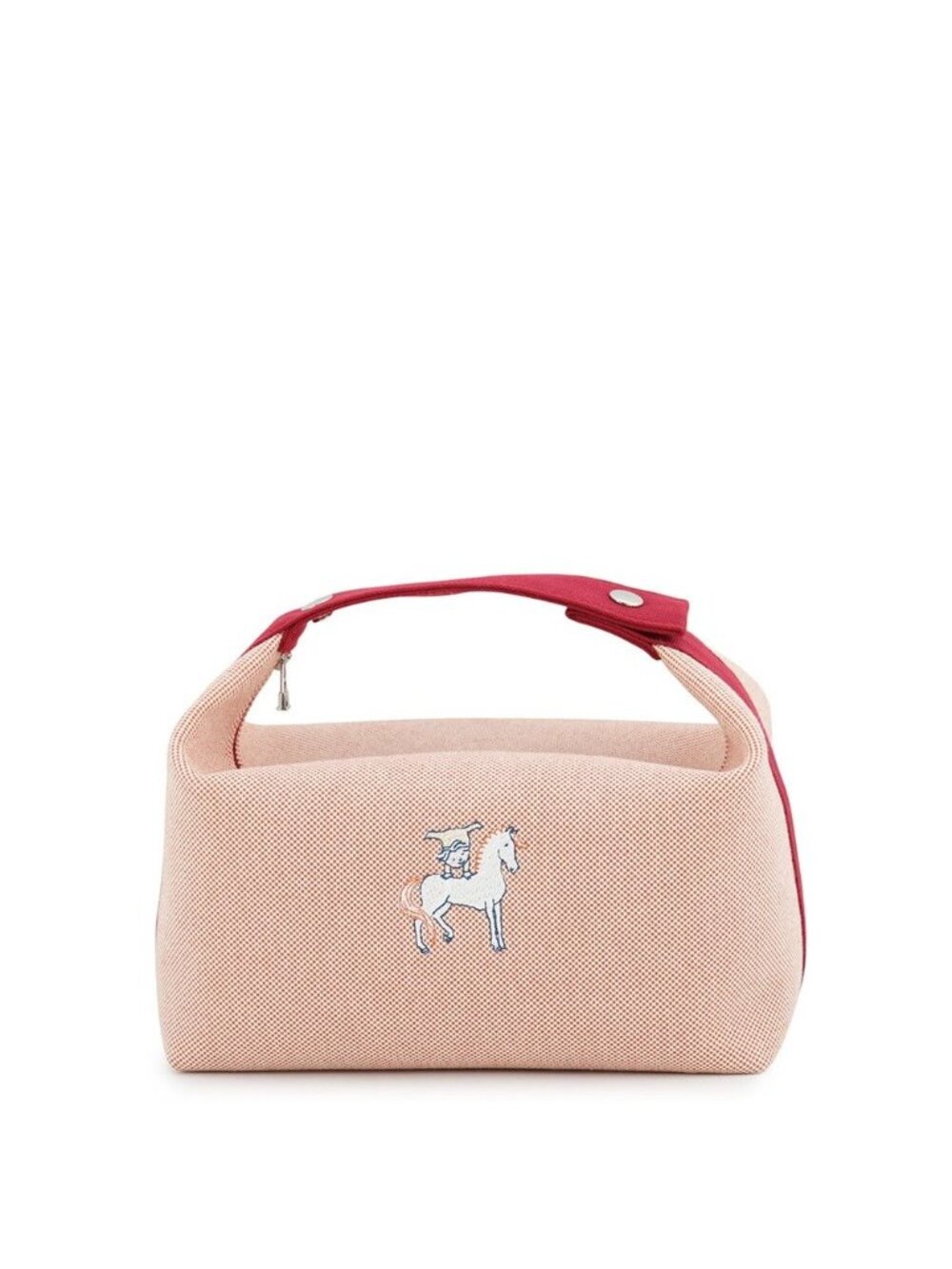 Hermes Pouch Bride-a-Brac GM Cabriole Terracotta Silver Canvas Case